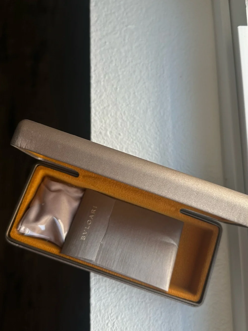 BVLGARI Metallic Rose Gold Eyewear Case